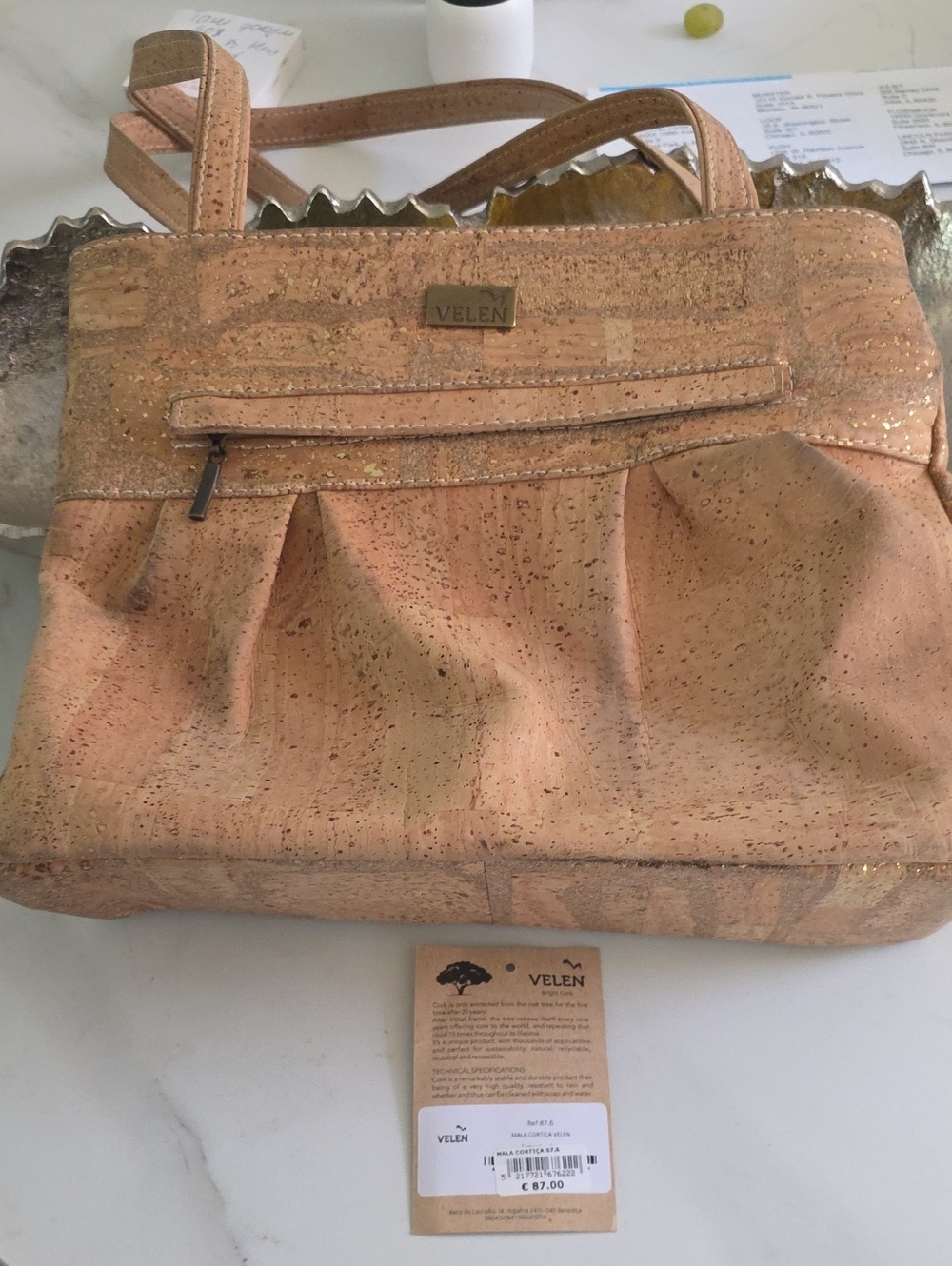 Peach Cork Tote Bag